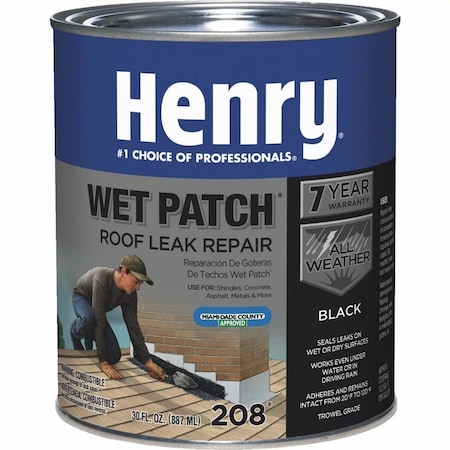 Wet Patch Henry Smooth Black Asphalt All-Weather Roof Cement 30 oz HE208030